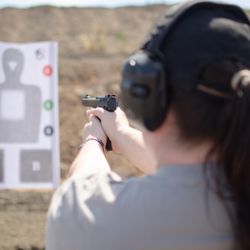 Women's defensive pistol shooting