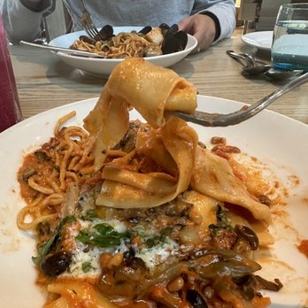 Pasta Moon - Pappardelle Pancetta - so so good!! - Italian Near Me - Half Moon Bay, California Pasta Moon - Pappardelle Pancetta - so so good!! - Italian Near Me - Half Moon Bay, California