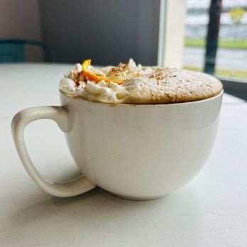 Solid Coffee - Orange blossom mocha.  Made with orange blossom syrup and dark chocolate. - Coffee & Tea Near Me - Hoquiam, Washington