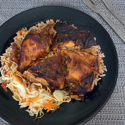 Caribbean Queen Jerk - Caribbean Queen Jerk - Jerk Chicken: top notch spicy & moist meat. Pleasantly surprised after being disappointed by a closed Zeal Burger.