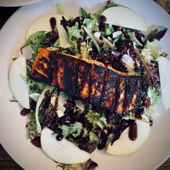 Bella Vino Wine Bar & Tapas - Sriracha honey glazed salmon salad - Wine Bars Near Me - St. Charles, Missouri