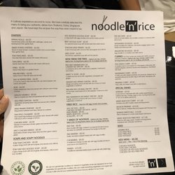 Noodle and Rice - Menu