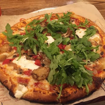 Blaze Pizza - Spicy sauce, mozzarella, ricotta, red peppers, garlic, onion, mushrooms, and arugula to finish it off - Salad Near Me - Davie, Florida