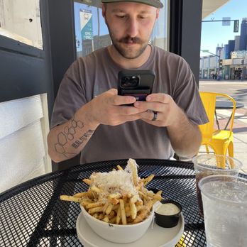 Cosmos Burger - Truffle Fries ft. my husband haha - Burgers Near Me - Oceanside, California Cosmos Burger - Truffle Fries ft. my husband haha - Burgers Near Me - Oceanside, California