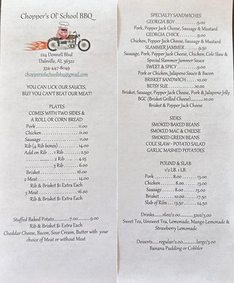 Menu photo 2 Chopper's Ol' School BBQ Daleville, AL