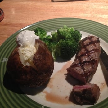 Applebee's Grill + Bar - First overcooked weird shape supposed to be 9 oz steak. - American Near Me - Suffolk, Virginia
