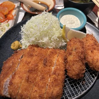 Koromo - Kaki Fry and Pork Loin Katsu Teishoku - Japanese Near Me - Aiea, Hawaii
