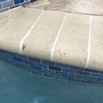 Patio Pools - Discolored markings left on coping. They could care less. - Hot Tub & Pool Near Me - Tampa, Florida