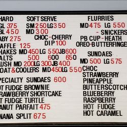 Sundaes Afternoon - Ice cream menu