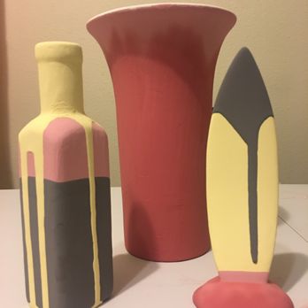 Firefly Ceramics - Prior to firing the ceramic vase - Paint-Your-Own Pottery Near Me - Ventura, California