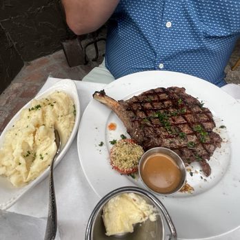 Frank's Restaurant & Bar - Mashed potatoes and cowboy ribeye with a mushroom crème - Seafood Near Me - Pawleys Island, South Carolina Frank's Restaurant & Bar - Mashed potatoes and cowboy ribeye with a mushroom crème - Seafood Near Me - Pawleys Island, South Carolina