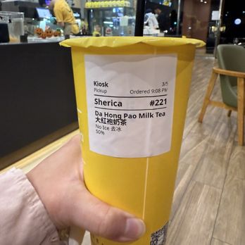 Truewin Tea Shoppe - Da Hong Pao Milk Tea with 50% sugar - Bubble Tea Near Me - Newark, California
