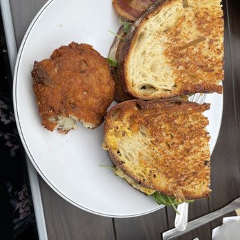 The Breakfast Bar - Breakie Sammie + potato pancake (yum) - Breakfast & Brunch Near Me - Long Beach, California The Breakfast Bar - Breakie Sammie + potato pancake (yum) - Breakfast & Brunch Near Me - Long Beach, California