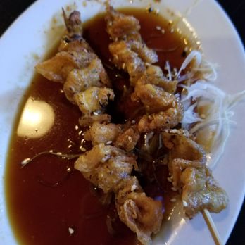 Ebisu - Kawa- chicken skin skewers. Grilled with a sesame sauce that perfectly compliments the savory crispy skins. - Sushi Bars Near Me - Providence, Rhode Island