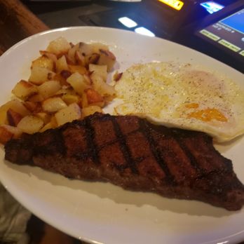 Village Pub & Poker - Ny steak n eggs always cooked to perfection. $9.99! 10/10 - Pubs Near Me - Henderson, Nevada