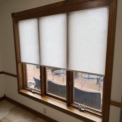 Ryze Window Fashions - Love how perfectly these wooden valances match the existing trim!