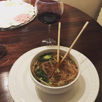 Nom Nom Noodles - Chicken pho and merlot - Vietnamese Near Me - Houston, Texas
