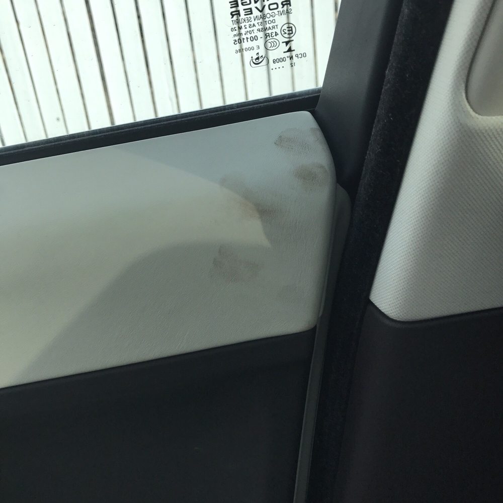 Scott's U-Save - Grease and oil residue left on my leather interior after I picked up my car from a brake change. - Tires Near Me - Steger, Illinois Scott's U-Save - Grease and oil residue left on my leather interior after I picked up my car from a brake change. - Tires Near Me - Steger, Illinois