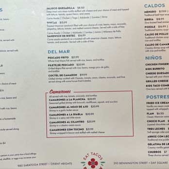 Taqueria Jalisco - Menu (2/2) as of 8/8/26 - Mexican Near Me - Boston, Massachusetts Taqueria Jalisco - Menu (2/2) as of 8/8/26 - Mexican Near Me - Boston, Massachusetts