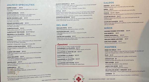 Menu photo 1 Taqueria Jalisco Boston, MA Menu photo 1 Taqueria Jalisco Boston, MA
