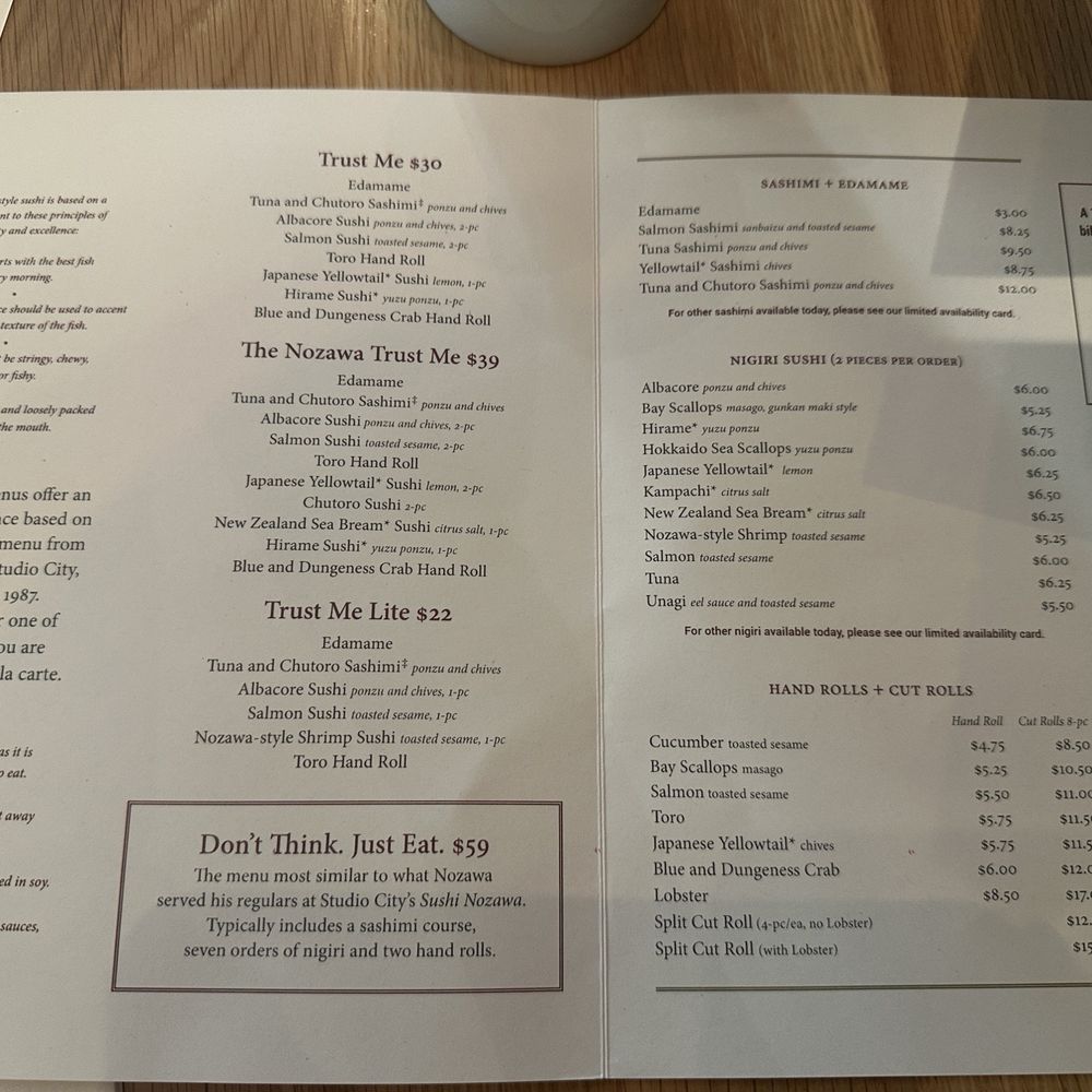SUGARFISH | Pasadena - Menu as of 11/2024 - Japanese Near Me - Pasadena, California