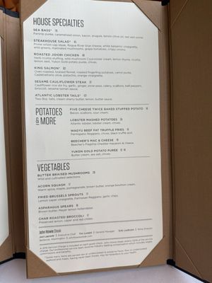 Menu photo 8 John Howie Steak Restaurant Bellevue, WA