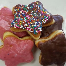 West Coast Donut - The best donuts EVER! Star shaped glazed, or frosted, or with sprinkles on frosting...also likely good sans all!