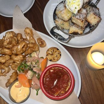 North Italia - Calamari Fritti and White Truffle Garlic Bread - Italian Near Me - McLean, Virginia North Italia - Calamari Fritti and White Truffle Garlic Bread - Italian Near Me - McLean, Virginia