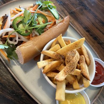 Lucha Tigre - Bulgogi Bahn Mi Sandwich with Togarashi Fries. - Asian Fusion Near Me - Chapel Hill, North Carolina