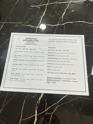 Menu photo 2 Manhattan Juice Bar and Cafe Bloomfield NJ., NJ