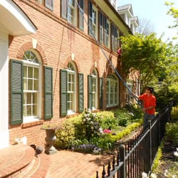 Squeeky Clean Window Washing - Windows are perfectly cleaned without harming the garden.
