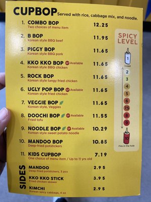 Menu photo 7 Cupbop Phoenix, AZ