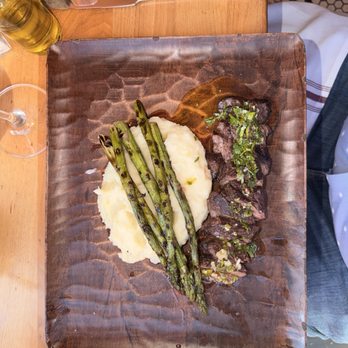 Mima Vinoteca - Hanger Steak With mashed potatoes and asparagus (dinner special) - Italian Near Me - Irvington, New York