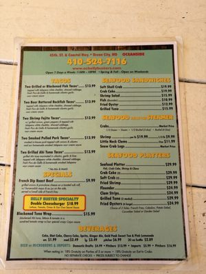 Menu photo 1 Belly Busters Ocean City, MD