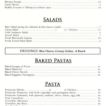 Rays Italian Bistro - Menu Page 1 - 1/2019 - Italian Near Me - Midland, Texas Rays Italian Bistro - Menu Page 1 - 1/2019 - Italian Near Me - Midland, Texas