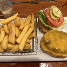 Burger and fries Burger and fries