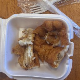 Extra order of flounder filet, broken into pieces. Extra order of flounder filet, broken into pieces.
