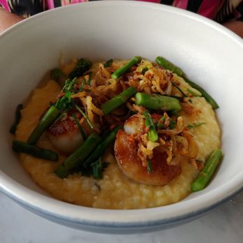 North Italia - Diver scallops with sweet corn risotto - very good! - Italian Near Me - Plano, Texas North Italia - Diver scallops with sweet corn risotto - very good! - Italian Near Me - Plano, Texas