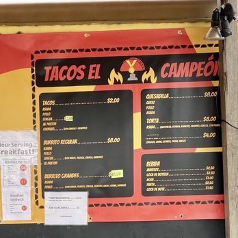 Tacos El Campeón - Menu - Tacos Near Me - Portland, Oregon Tacos El Campeón - Menu - Tacos Near Me - Portland, Oregon