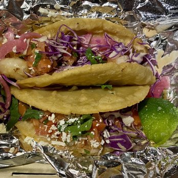 Taco Escobarr - Puffy Tacos- one shrimp (top), one carne asada (bottom) - Tacos Near Me - Portland, Maine Taco Escobarr - Puffy Tacos- one shrimp (top), one carne asada (bottom) - Tacos Near Me - Portland, Maine