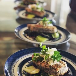 Aloha Chef Kauai - Fresh Ahi cooked medium rare with a furukaki crust served on top of baby bok choy and yakitori forbidden rice