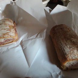 My two sandwiches: ham & butter and the other salami, prosciutto, ham