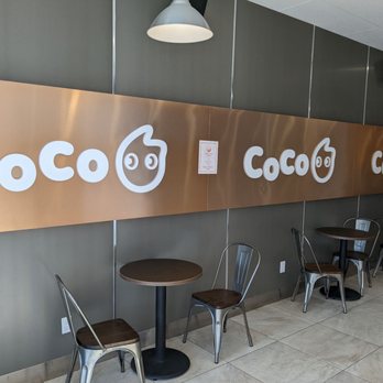 CoCo Fresh Tea & Juice - Logo. Lots of places to charge your laptop or cell phone. - Bubble Tea Near Me - Toronto, Ontario