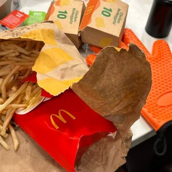 McDonald's - Contents of the original bag they gave me. 20 Nuggets, 1 Big Mac, 1 large fries, 1 medium fries. Soda not shown. - Burgers Near Me - Santa Clara, California