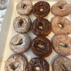 Oves Restaurant - Vanilla glazed, chocolate glazed and apple cider cinnamon doughnuts