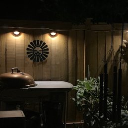 Sconce lighting over the BBQ