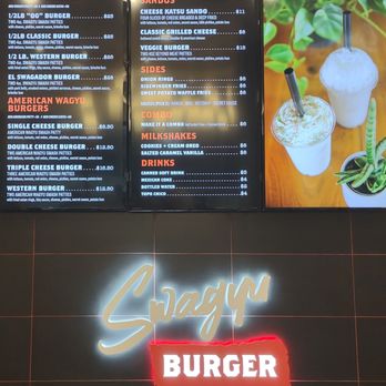 Swagyu Burger - Menu screens - Burgers Near Me - San Diego, California