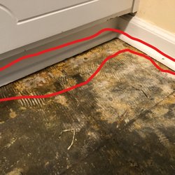 Restoration 1 of Gastonia - Shoe mold and vinyl tile left, not demoed.