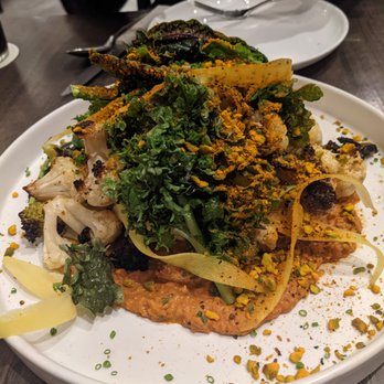 Bayberry Garden - roasted veggie platter with romanesco and pistachio dukka - New American Near Me - Providence, Rhode Island Bayberry Garden - roasted veggie platter with romanesco and pistachio dukka - New American Near Me - Providence, Rhode Island