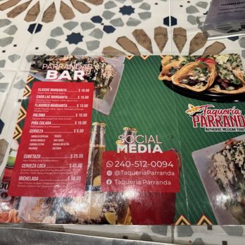 Taqueria Parranda - Menú - Mexican Near Me - Columbia, Maryland